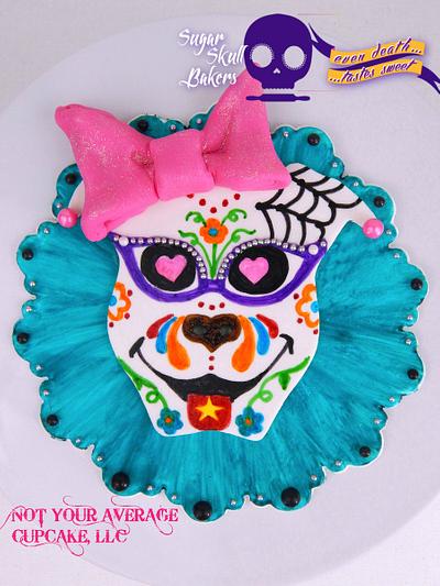 1950's Pitbull Girl Hand-Painted Cake Topper - Sugar Skull Bakers 2014 - Cake by Sharon A./Not Your Average Cupcake