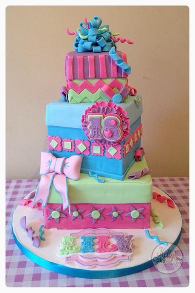 Bright Birthday Gift Boxes - Cake by Kelly Hallett
