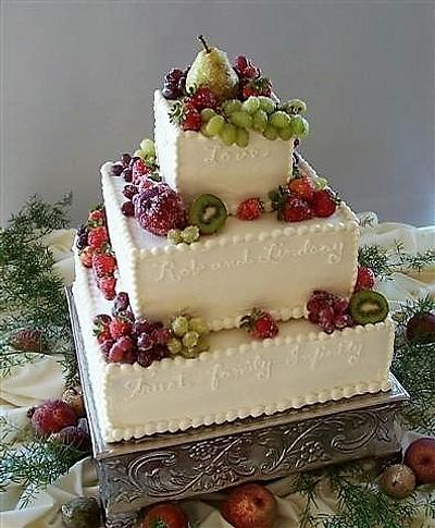 Sugared Fruit Wedding Cake - Cake by BettyA