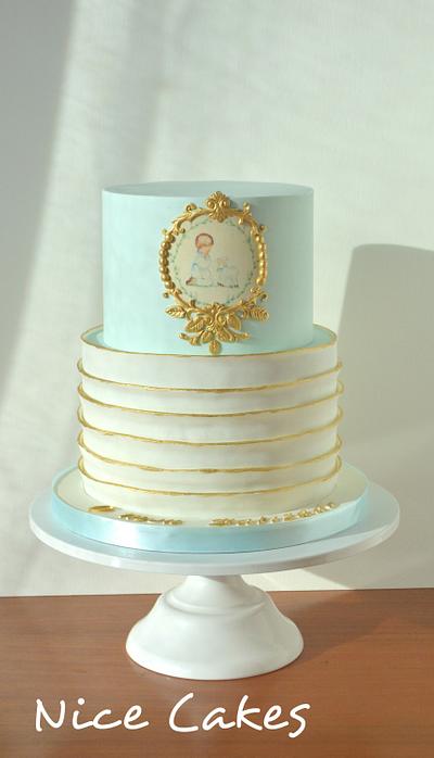 Blue christening cake - Cake by Paula Rebelo