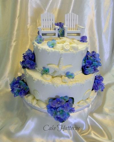 Not another Beach Wedding Cake - Cake by Donna Tokazowski- Cake Hatteras, Martinsburg WV
