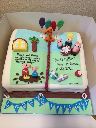Peppa pop up book  - Cake by Kirsty 