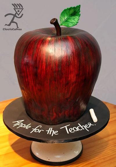 A 13" high Apple for my Teacher Sister - Cake by Ciccio 
