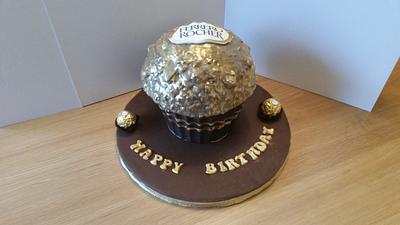 Giant Ferrero Roche Cupcake  - Cake by Florence Cakes And Bakes 