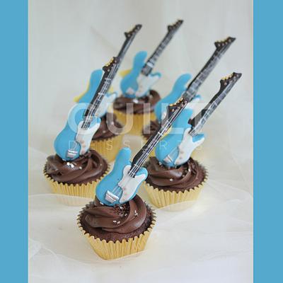 Bass Guitar cupcakes - Cake by Guilt Desserts