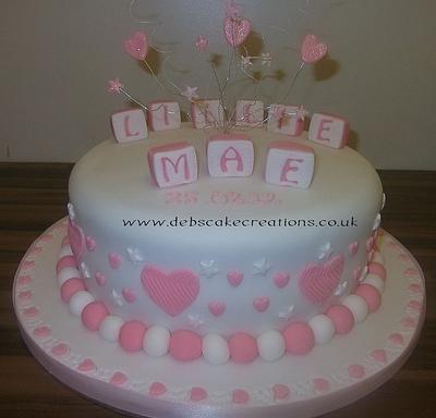 Stars & Hearts Christening. - Cake by debscakecreations