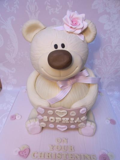 Teddy Bear Christening Cake..x. - Cake by Lulu Belles Cupcake Creations