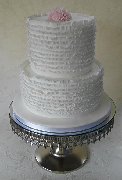Ruffles Wedding Cake - Cake by TheCakeLady