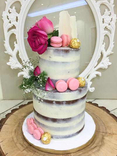 Semi naked wedding cake  - Cake by BettyCakesEbthal 