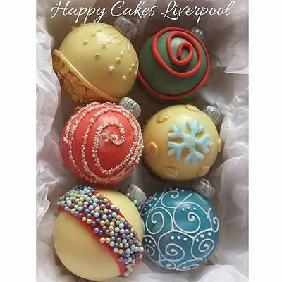 Christmas bauble cupcakes!!  - Cake by HappyCakesLiverpool