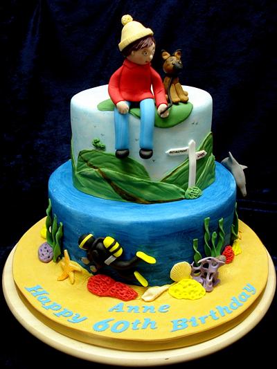 Scuba Diver/Dog Walker - Cake by Alison Inglis