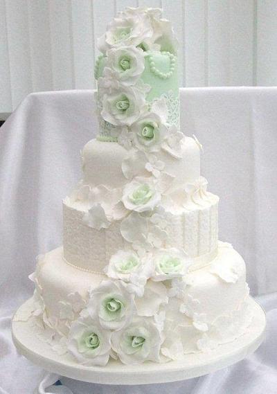 Subtle Green Wedding Cake - Cake by Just Cupcakes