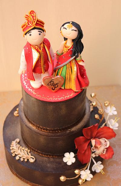 Indian Themed Wedding cake  - Cake by Sweet Symphony