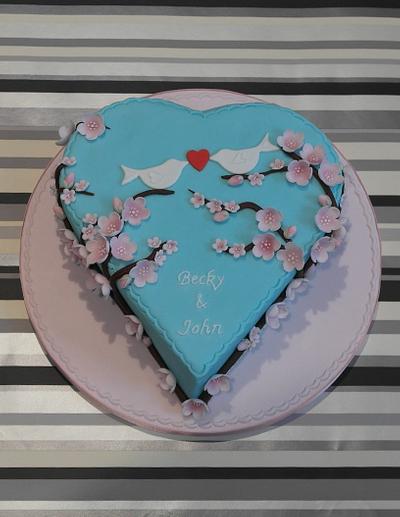 Blossom engagement cake - Cake by BluebirdsBakehouse