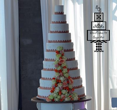 Opulent wedding vow renewal cake - Cake by EllasCakesAndSugarArt