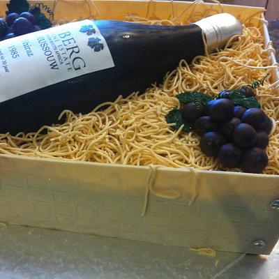 Wine bottle in box cake for 30th birthday - Cake by CakeIndulgence