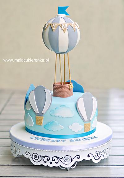 Blue Christening Balloon Cake - Cake by Natalia Kudela