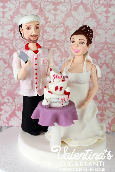 Customized Bridal Couple - Cake by Valentina's Sugarland