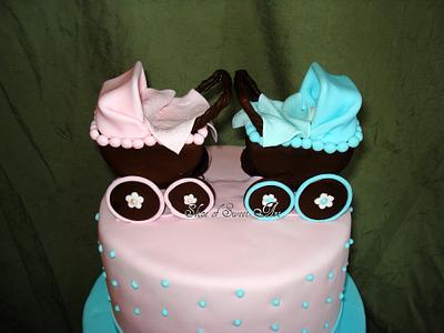 Pink & Blue Baby Shower - Cake by Slice of Sweet Art