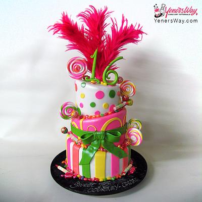 Colorful Sweet 16 Cake - Cake by Serdar Yener | Yeners Way - Cake Art Tutorials
