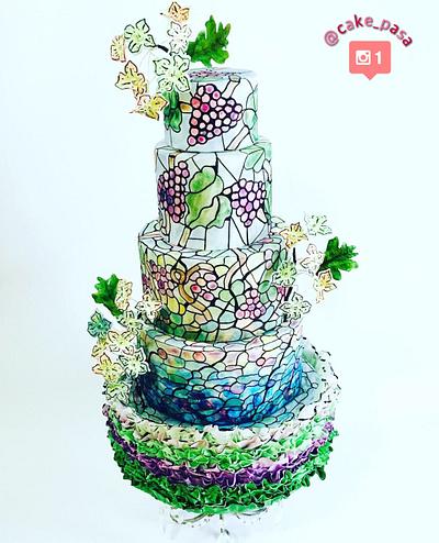 Vineyard Theme Stained Glass Wedding Cake  - Cake by Cake_pasa