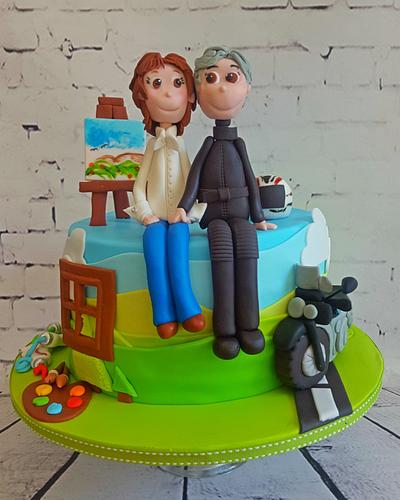 The Artist and The Biker - Cake by The Cupcake Tarts
