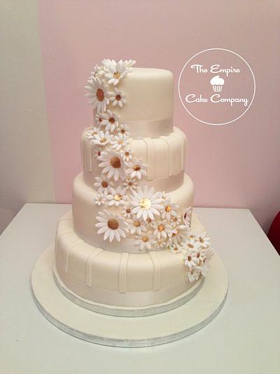 Cascading Daisies Wedding Cake  - Cake by The Empire Cake Company