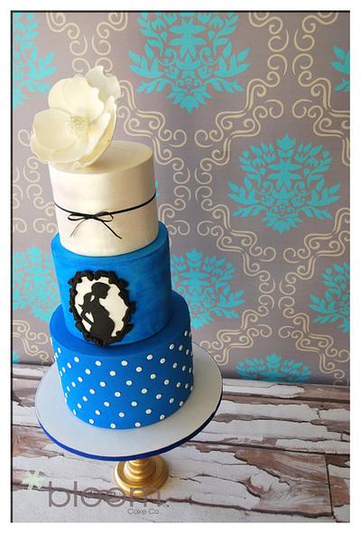 Magnolia, silhouette baby shower cake  - Cake by BloomCakeCo