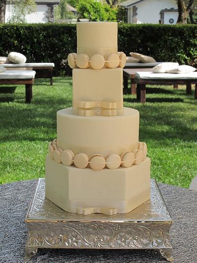 French Macaron Wedding Cake - Cake by Let's Do Cake!
