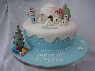 Cute Snowmen and Igloo Cake - Cake by Deborah Cubbon (the4manxies)