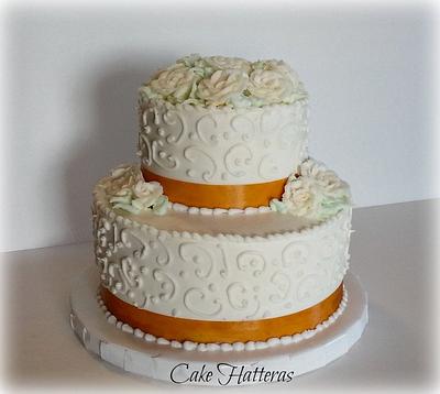 Fiftieth Wedding Anniversary Cake in Buttercream - Cake by Donna Tokazowski- Cake Hatteras, Martinsburg WV