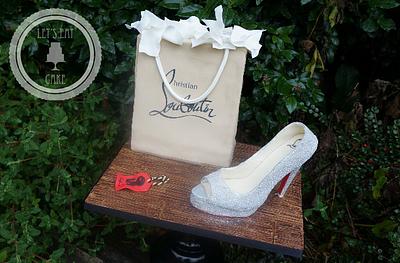 Louboutin Gift Bag & Shoe Cake - Cake by Let's Eat Cake