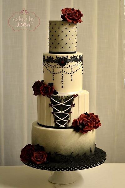 Gothic Inspired Wedding Cake for CI - Cake by Cakes by Sian