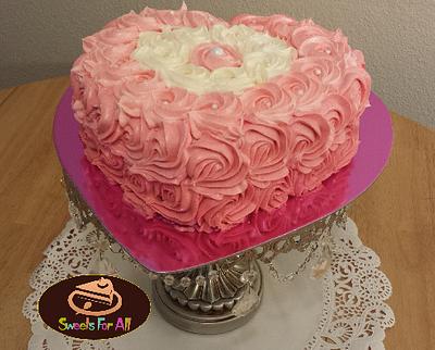 heart swirl roses - Cake by sweetsforall