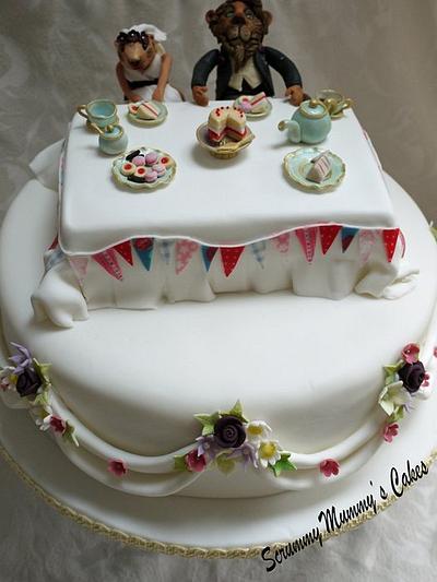 Lion and prairie dog afternoon tea wedding cake - Cake by Scrummy Mummy's Cakes