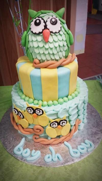 Owl Baby Shower - Cake by The Cakery 