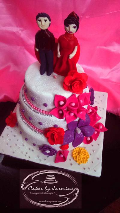 floral wedding cake - Cake by cakes by jasmine 