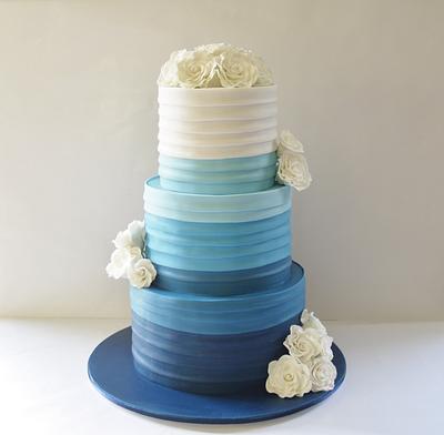 Navy blue ombre wedding cake - Cake by Cakes for mates