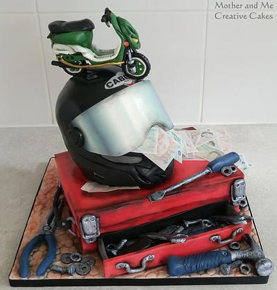 Toolbox and Helmet for the Moped - Cake by Mother and Me Creative Cakes