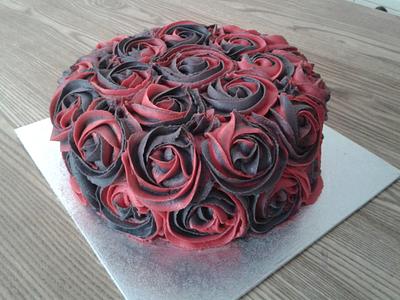 Two Tone Rosette Cake - Cake by Laras Theme Cakes
