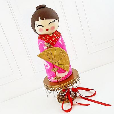 Kokeshi Doll Kimono Geisha Cake - Cake by PrimaCristina
