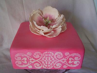Pink cake with peony - Cake by Cakes and Cupcakes by Anita