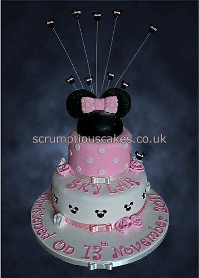 Minnie Mouse Christening Cake - Cake by Scrumptious Cakes