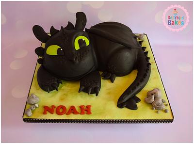 Toothless the dragon - Cake by Dollybird Bakes