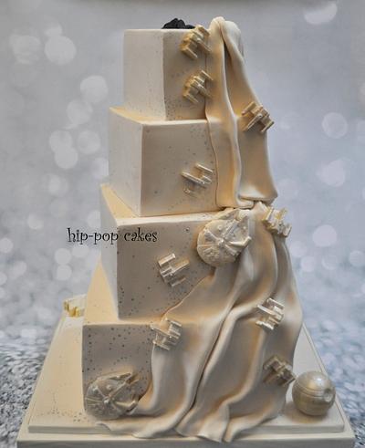 Star Wars wedding cake with suprise back - Cake by Lesley Marshall cake art