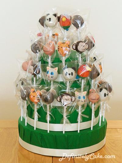 Zoo Animal Cake Pop Display - Cake by Definitely Cake