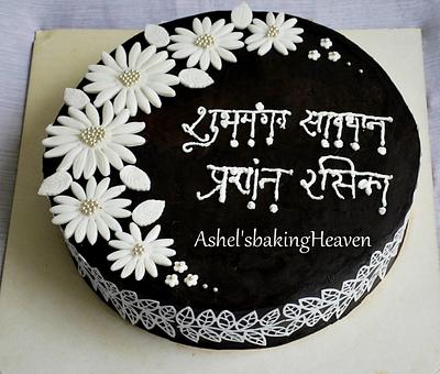 Dark chocolate ganache cake with flowers - Cake by Ashel sandeep