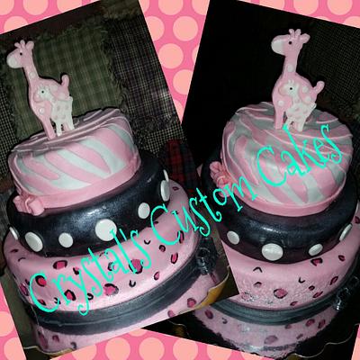 Pink Safari Baby Shower Cake - Cake by Mrs.Kniceley