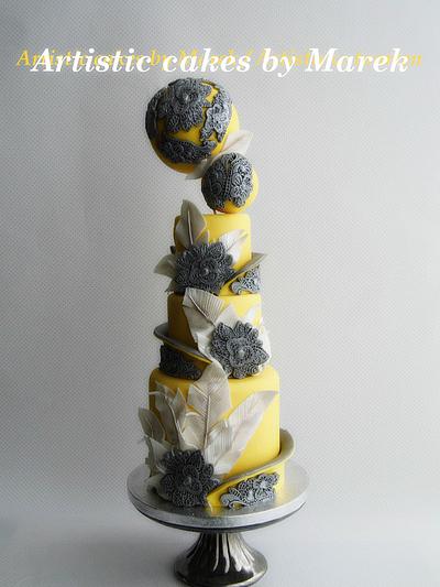 Yellow and silver - Cake by Marek