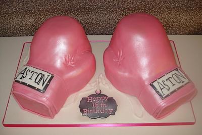 Boxing gloves cake - Cake by That Cake Lady